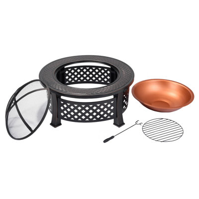 Eaton Round Steel Wood Burning Smokeless Fire Pit