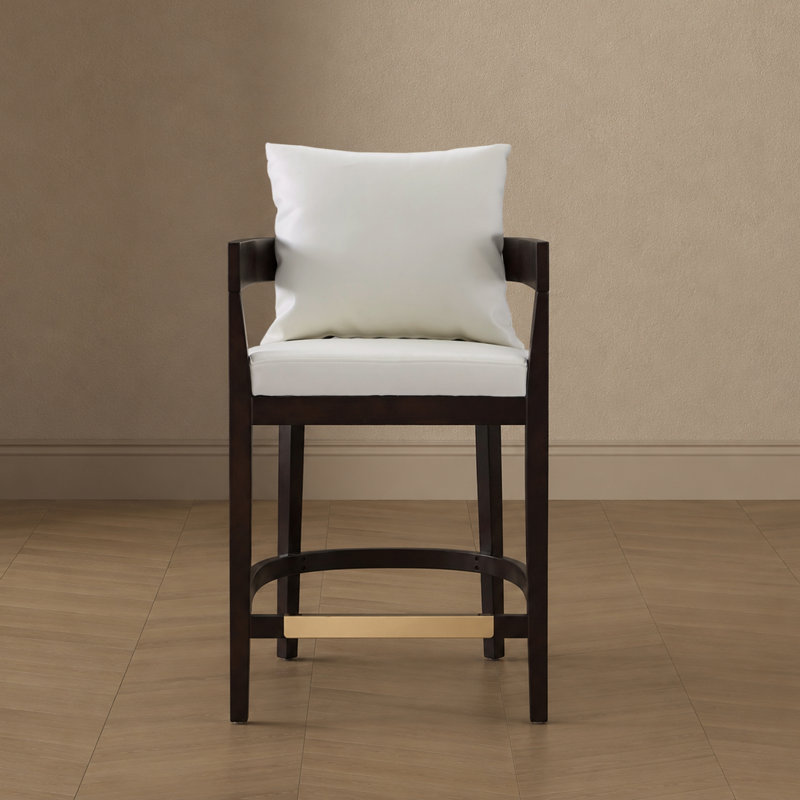 Tabouret de comptoir Ritz Vegan, Ivoire ivoire, Tabouret de comptoir (siège d'une hauteur de 26,5