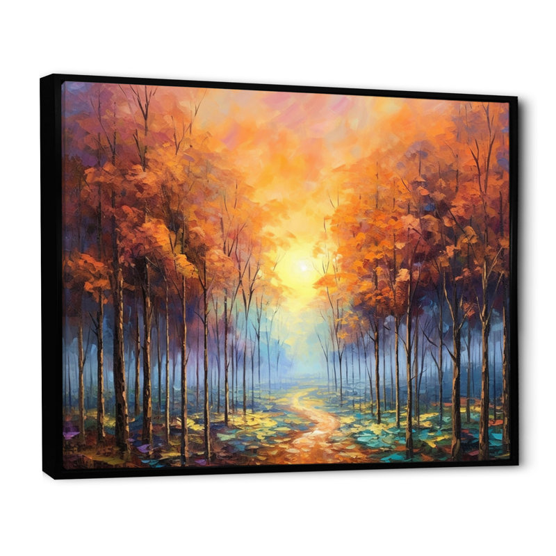 «Enchanted Path I», reproduction d'art sur toile, Cadre flottant noir, H 24 po x l 32 po x P 1 po