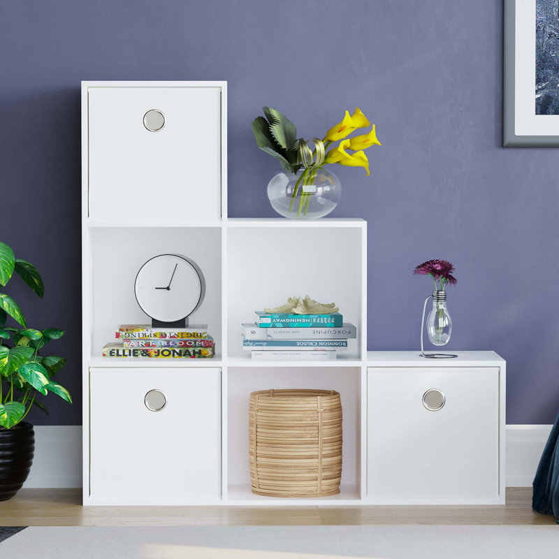 Herchel 96.5cm H x 96.5cm W Cube Bookcase, White, White