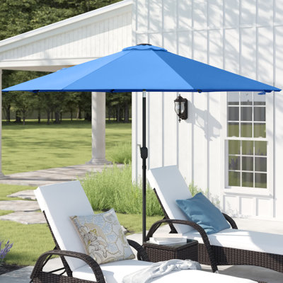 Yolanda 9' x 9' Solar Lighted Market Umbrella Outdoor Patio Umbrella