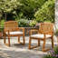 Chaises de salle à manger d'extérieur durables en bois d'acacia avec coussins, parfaites pour le patio et le jardin