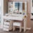 41" Large Size Left Drawer Desktop Vanity Table+Cushioned Stool Dresser Set-631448541