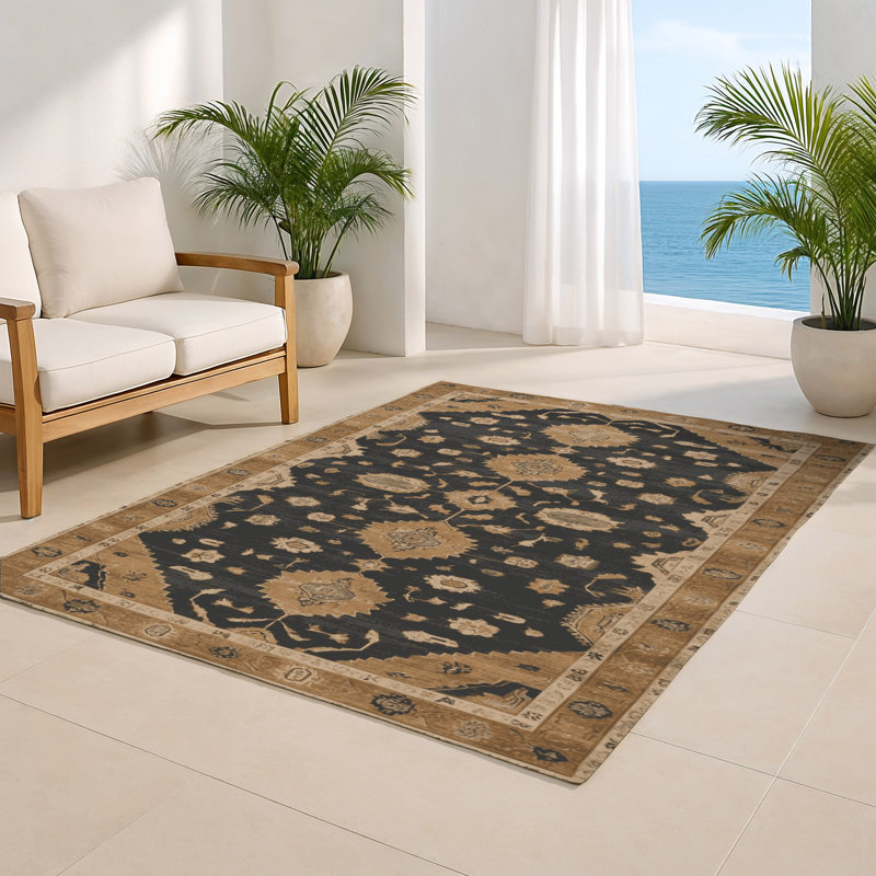 Tapis intérieur et extérieur brun Overdyed, Rectangulaire 2 pi x 3 pi