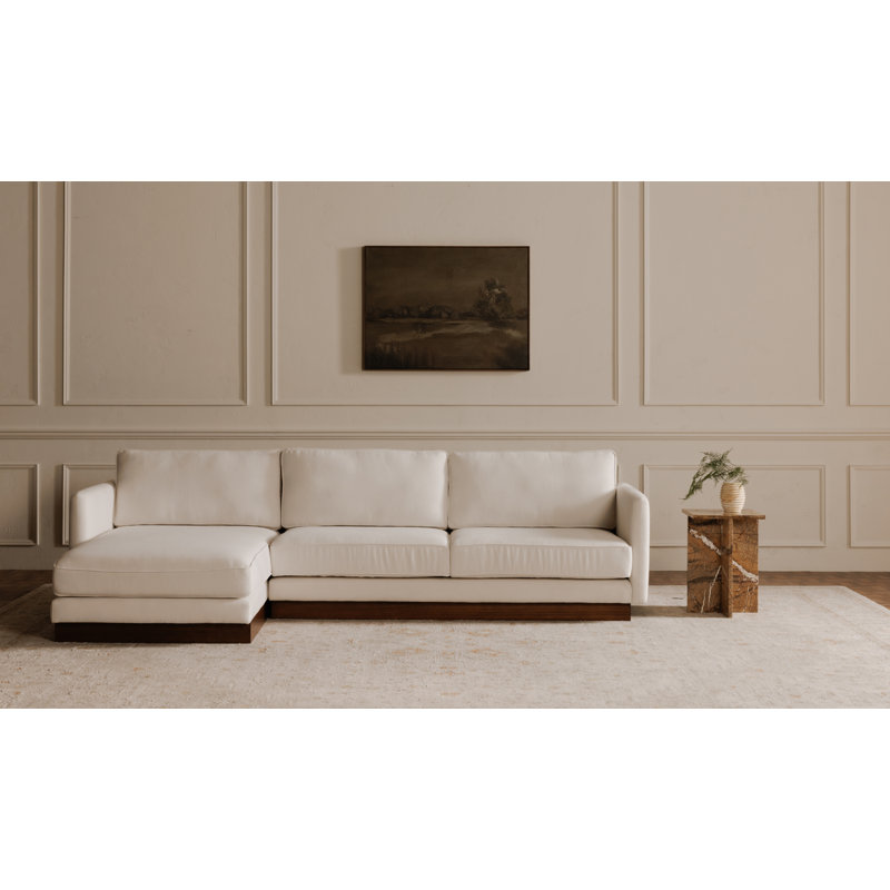 Ashby 112" W 2-Piece Chaise Sectional, White, Right Hand Facing