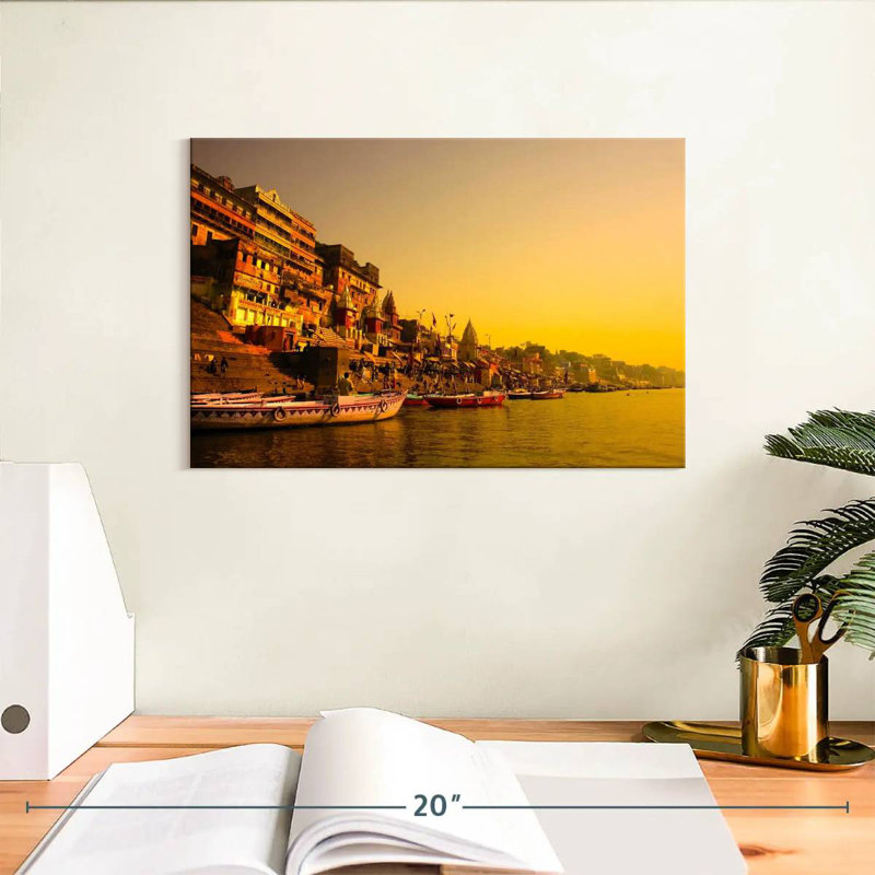 Nicci Ganges au coucher du soleil, H 8 po x l 12 po