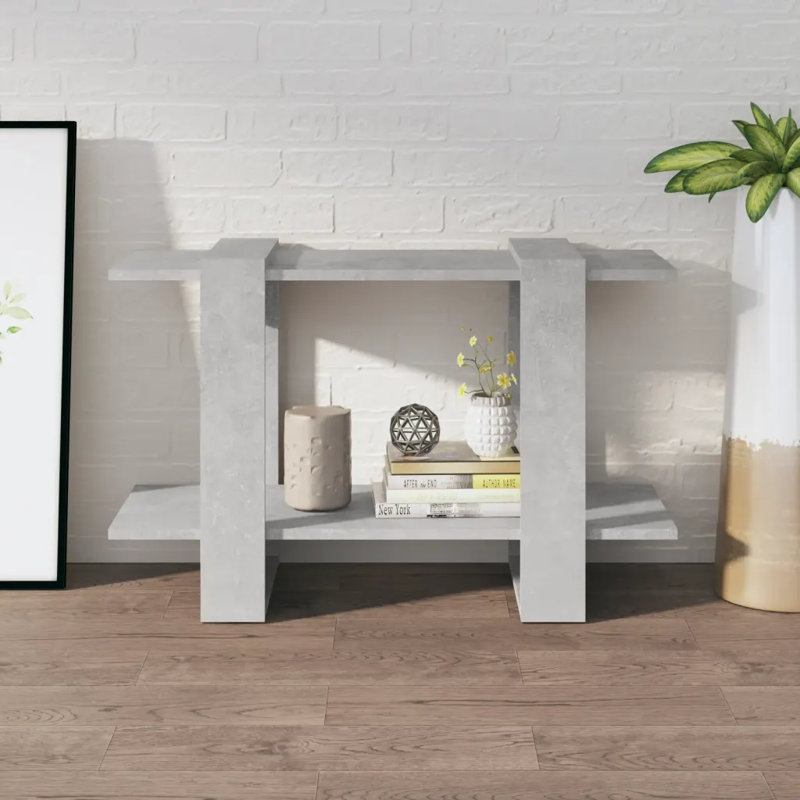 Gerilyn 51cm H Etagere Bookcase, 51cm H x 80cm W x 30cm D, Concrete Grey