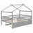 Wooden House Bed with Trundle