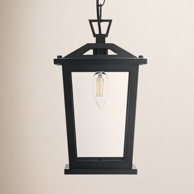 Luminaire suspendu d'extérieur noir 7 pouces Jamila