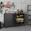 Petite armoire de rangement décorative en métal noir avec serrure pour la cuisine de bureau à domicile-1283427383