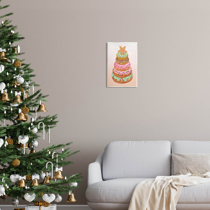 «Seasonal Sweets Stacked Donuts» par Lil 'Rue - impression sans cadre sur panneau de fibres à densité moyenne