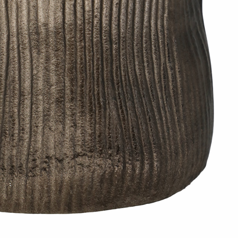 Grand vase cylindrique en métal à silhouette cylindrique pour décoration de table de maison, H 27 po x l 8 po x P 8 po, Brun