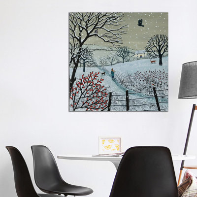 A Snowy Walk by Jo Grundy - Wrapped Canvas Print