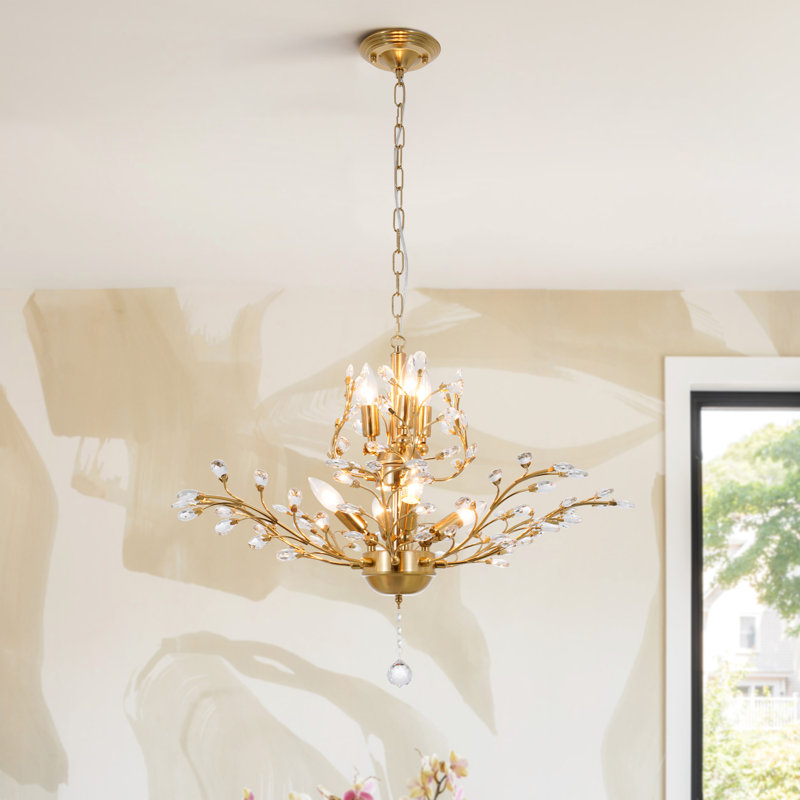 Classic 7 - Light Dimmable Sputnik Chandelier With Crystal Accents