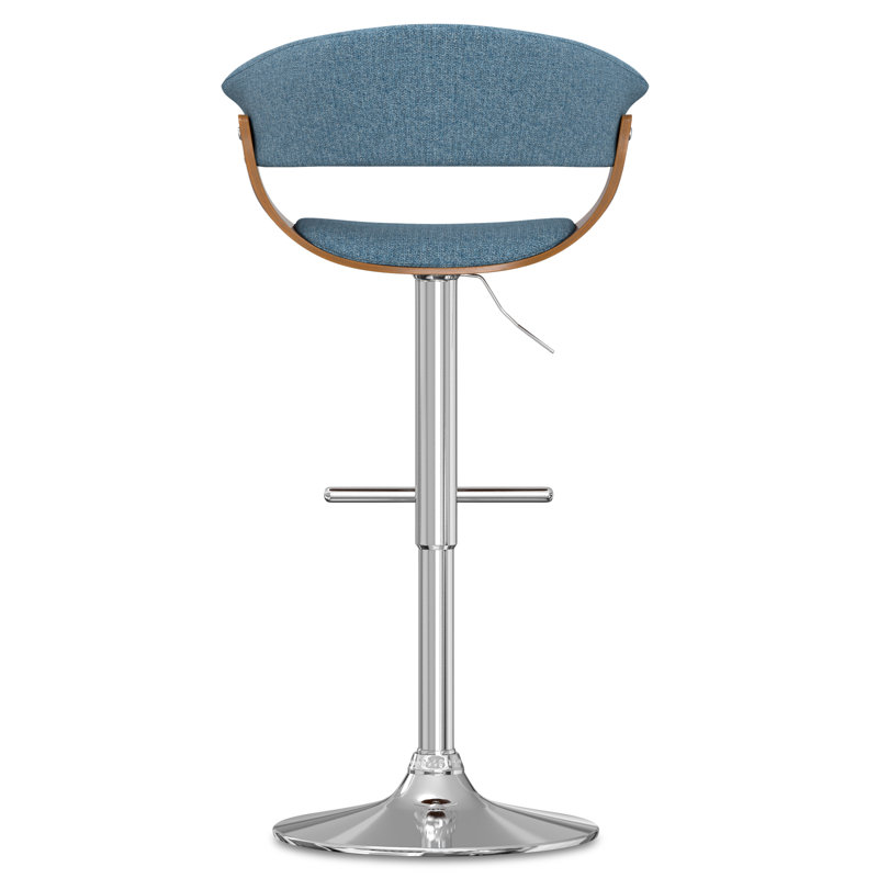 Tabouret de bar Sheldon, Denim polyester tissé bleu