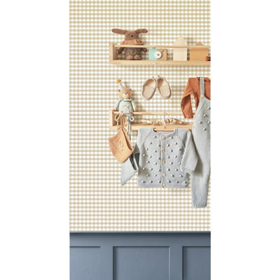 Nerijus Little Explorers 2 Two Tone Gingham Wallpaper Roll