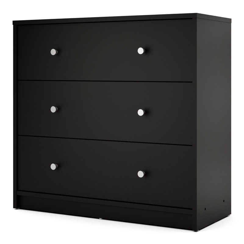 Gott 72.4cm W 3 - Drawer Chest of Drawers, Black