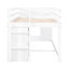 Solid Wood Twin Size Loft Bed - White, With Cabinet And Shelf For Practical Use White Frame Functional Cabinet/Shelf