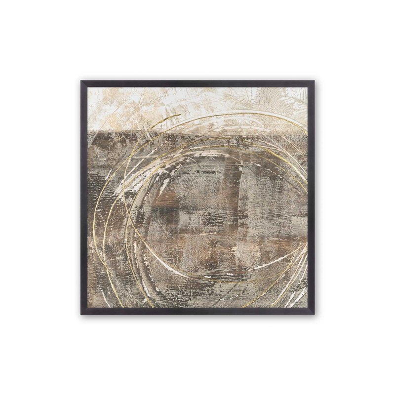 Cercles de lumière I, H 13,75 po x l 13,75 po, Encadrement ouvert, zinc vieilli