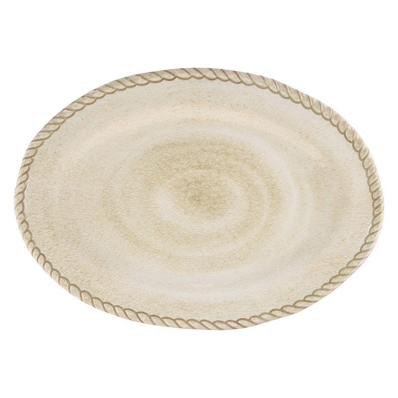 Rope 19" Melamine Platter, Sand