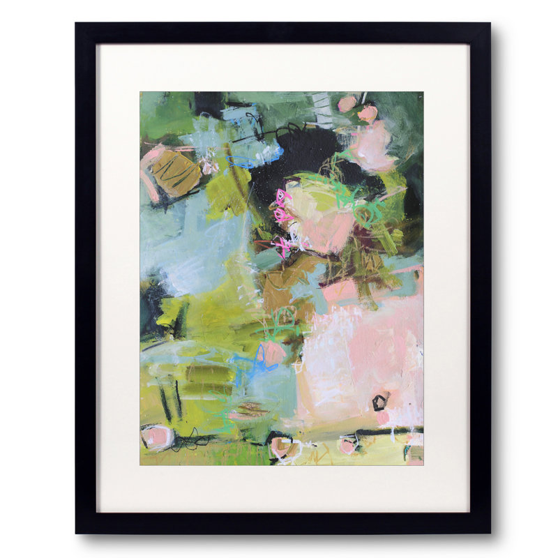 Blossoms par Elizabeth Chapman - Peinture, H 21,25 po x l 17,25 po, Papier avec cadre noir