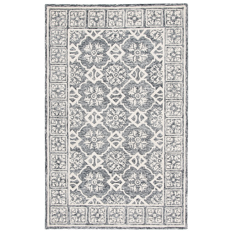 Tapis oriental en laine et coton touffeté à la main Ellmer, Rectangle 3 pi x 5 pi