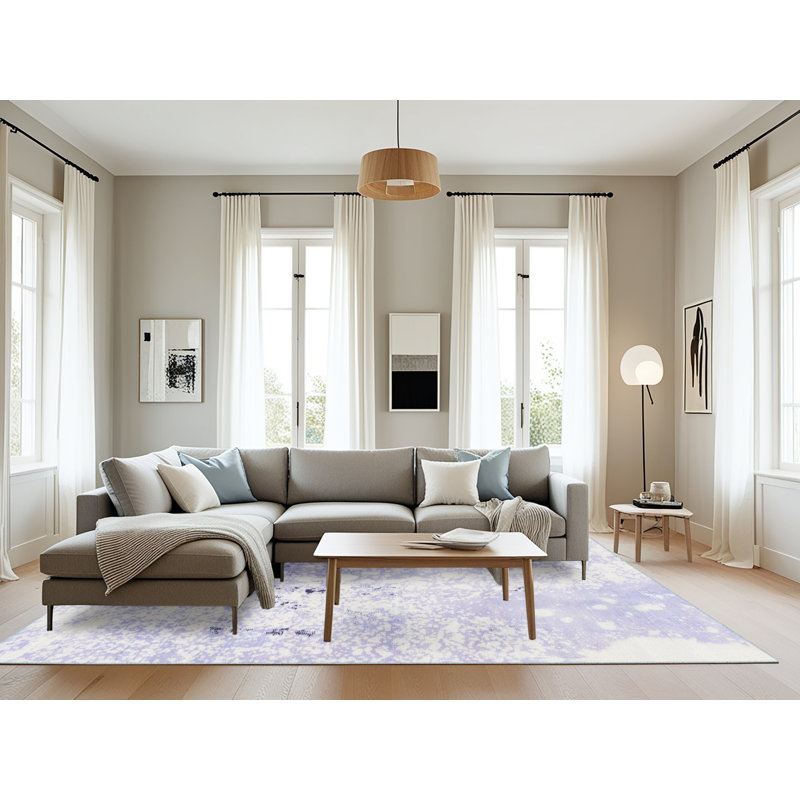 Tapis décoratif multicolore à motif abstrait, Rectangle 8 pi x 10 pi