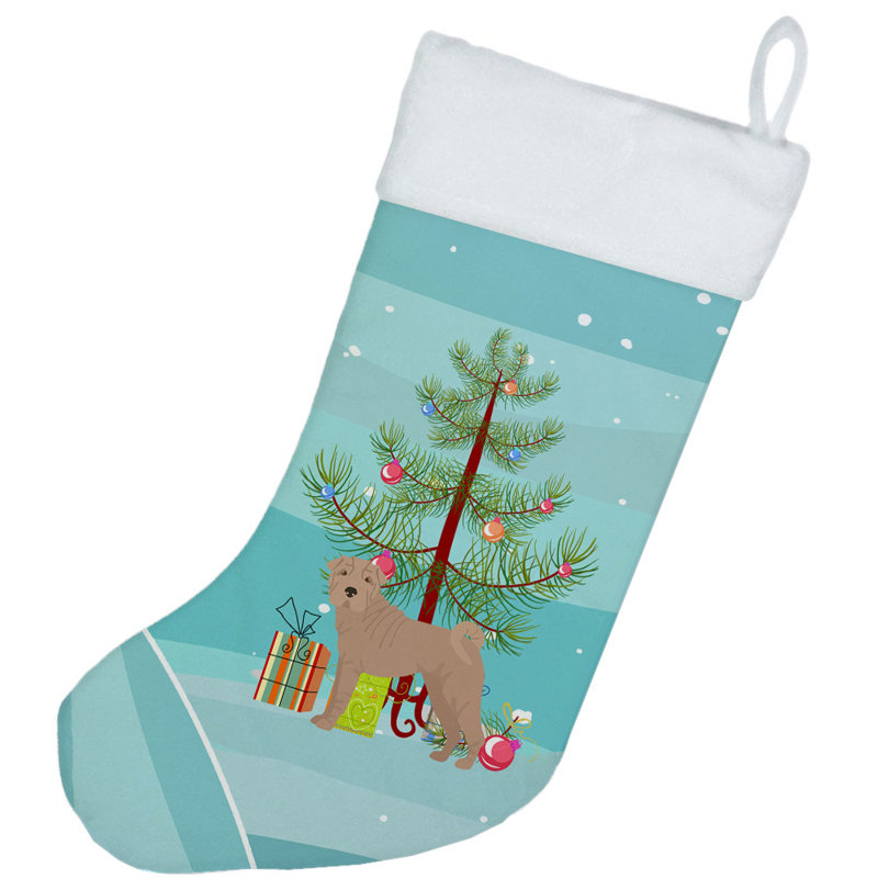 Chaussette de noël joyeux de noël, Brun Shar Pei