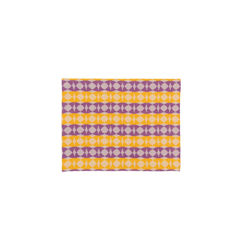 Handloom Jacquard Collection Table Placemat 14x18 Inch, Gray;Yellow