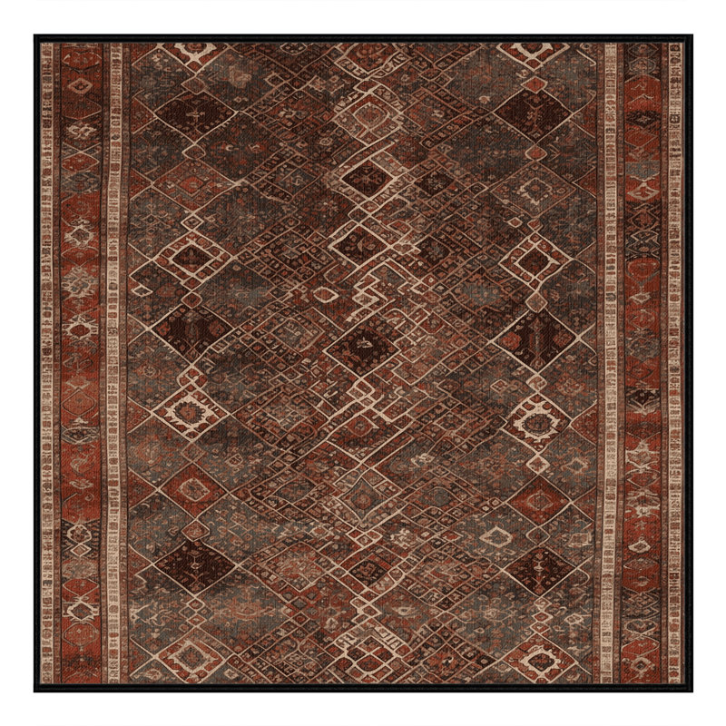 Tapis brun lavable à la machine, Carré 4 pi