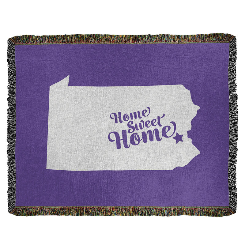 Jeté en coton tissé allentown doux, l 60 po x L 80 po, Mauve