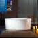 Whirlpool & Air Bubble Heated Freestanding Soaking Double Eened Bathtub with LED Control Panel, Chromatherapy