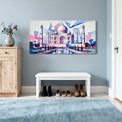Scenic & Cityscapes Geometric Taj Mahal Art Print Canvas