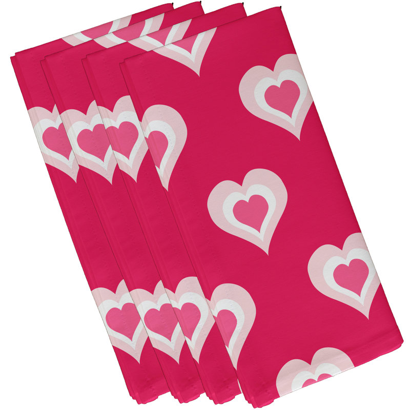 Serviette Saint-Valentin, L 18 po x L 18 po, Fuchsia