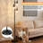 Gold  Floor Lamp For Living Room,Tall Standing Lamp Dimmable Tree Floor Lamps With 3 Rotatable Lights Glass Flower Shade 66.5'' Modern Corner Lamp For Bedroom Office(3LED Bulbs Included)-1487599578