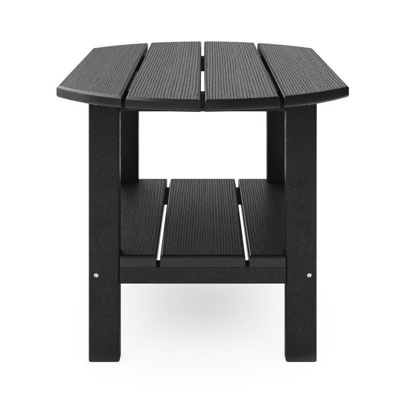 Table d'appoint ovale d'extérieur Ippolito, Noir, Noir
