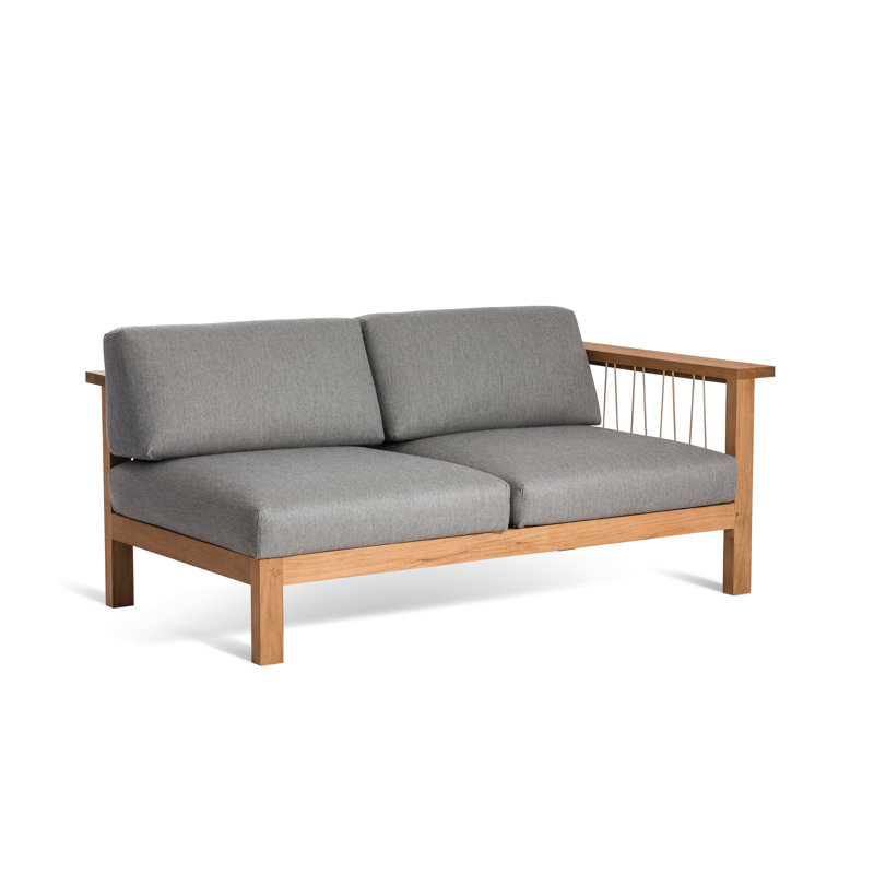 Maro Outdoor 6 - Piece Teak Conversation Set, Charcoal Chine, 28.75" W x 28.75" L x  14.19" H