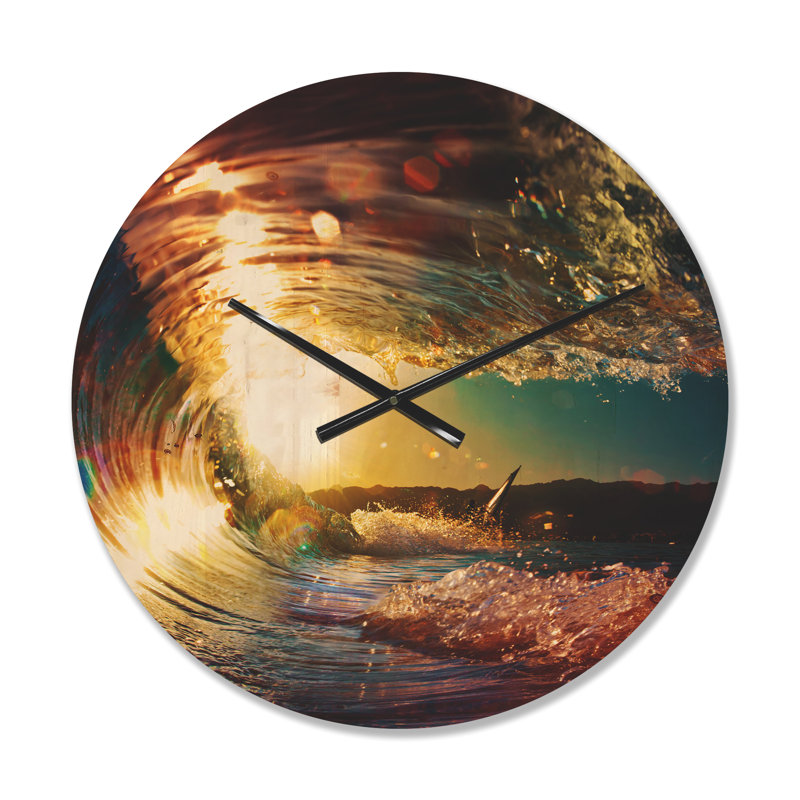 Horloge murale Ocean Waves Falling Down III, Moyen