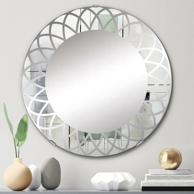 Everie - Miroir mural moderne rond, 24 po x 24 po