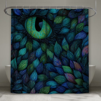 Dragon Eye Shower Curtain - Fantasy Bathroom Decor Eclectic