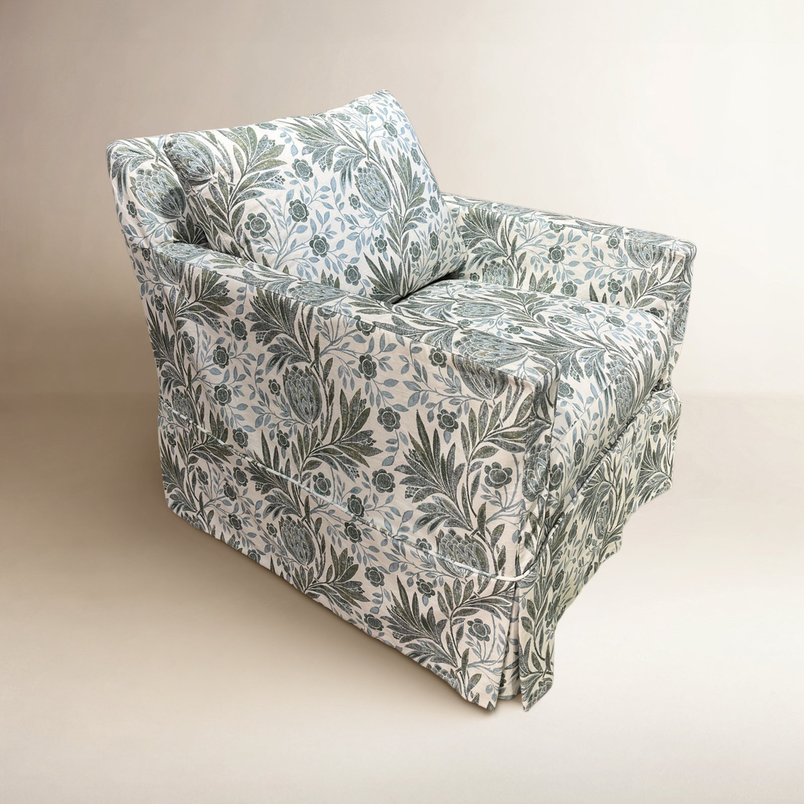 Nancy Cotton Swivel Accent Chair