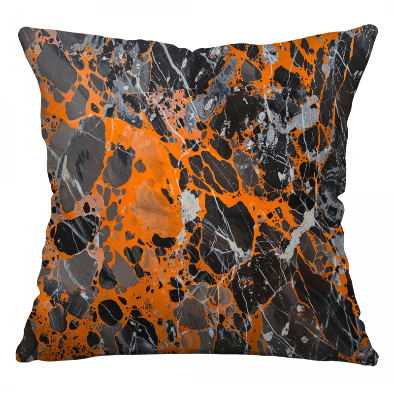 Abstract Paint Splatter Cotton Blend Reversible Throw Pillow, 18"H x 18"W