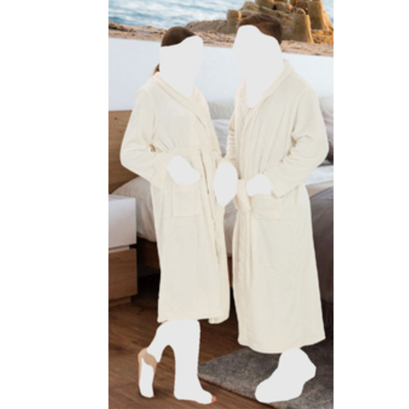 Peignoir en molleton avec poches et capuche, TG, Oui, Bleu marine