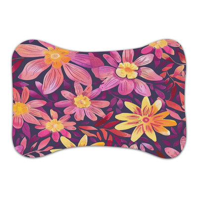 Aquarelle fleurs d'automne - Tapis d'alimentation en forme d'os