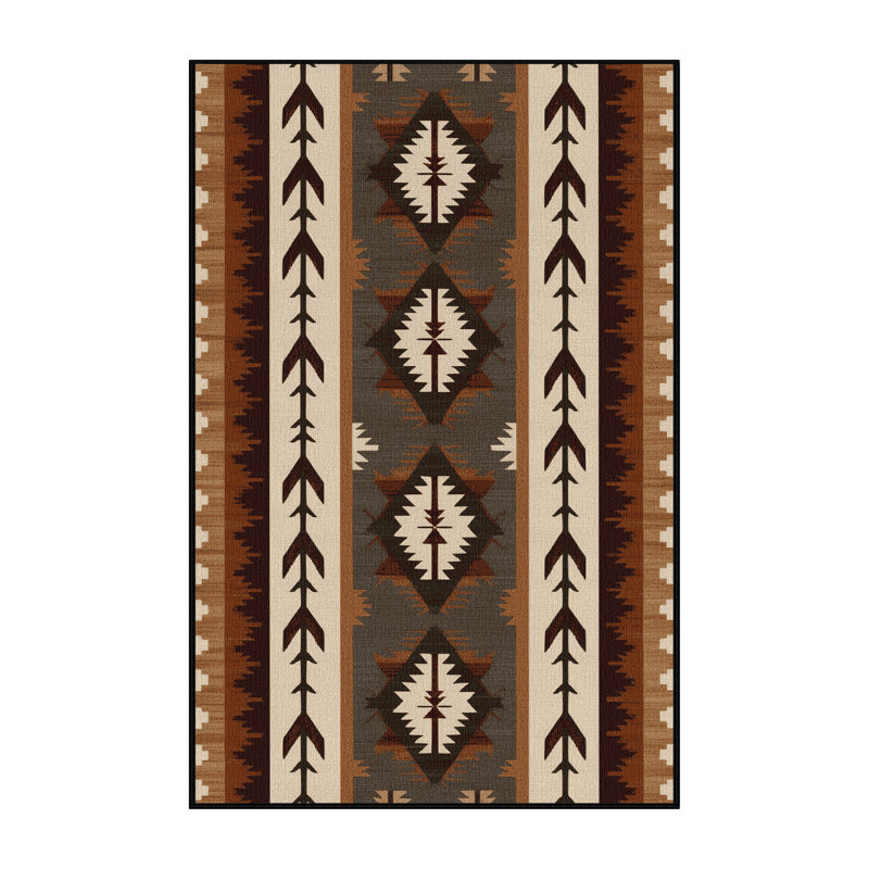  Tapis lavable à motif géométrique à têtes de flèches, Tapis de couloir 2 pi x 5 pi