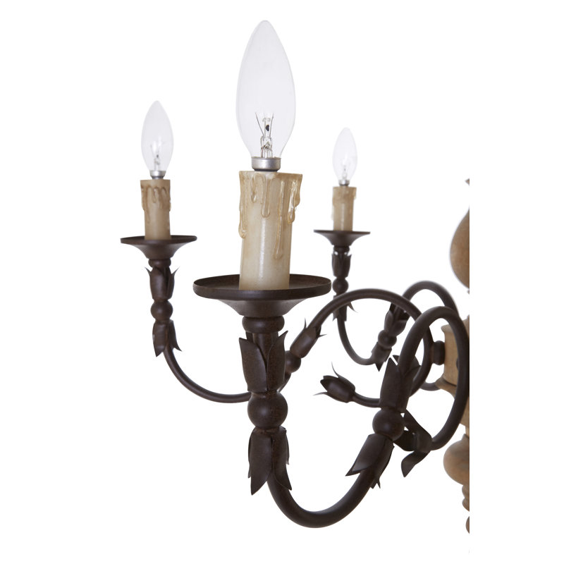 Hallie 6 - Light Candle Style Chandelier