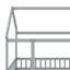 Lit simple en bois avec clôture-505989332