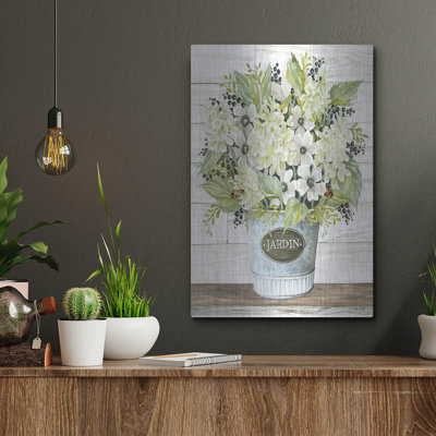 Luxe Metal Art 'Jardin Galvanized Bucket' By Cindy " Jardin Galvanized Bucket " by Cindy Jacobs