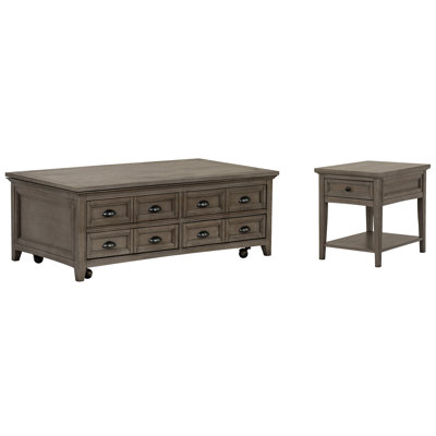 Holton Lift Top Storage Caster Cocktail Table With End Table