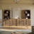 Set of 2 72" Tall Wood Sideboard with 3-Tier Shelves, Camel-120112852